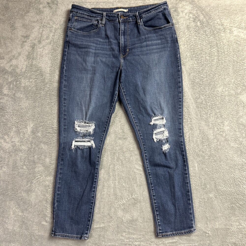 Levi's 721 High Rise Skinny Ankle 33 Womens Jeans Distressed Grunge Preppy Y2K